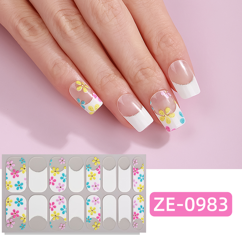 Full Cover Adhesive - 16Tips Strip Kutek Marmer Gradasi Full